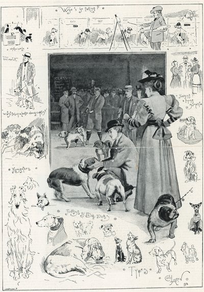 De Tentoonstelling van Honden van de Kennel Club in het Crystal Palace door Cecil Charles Windsor Aldin